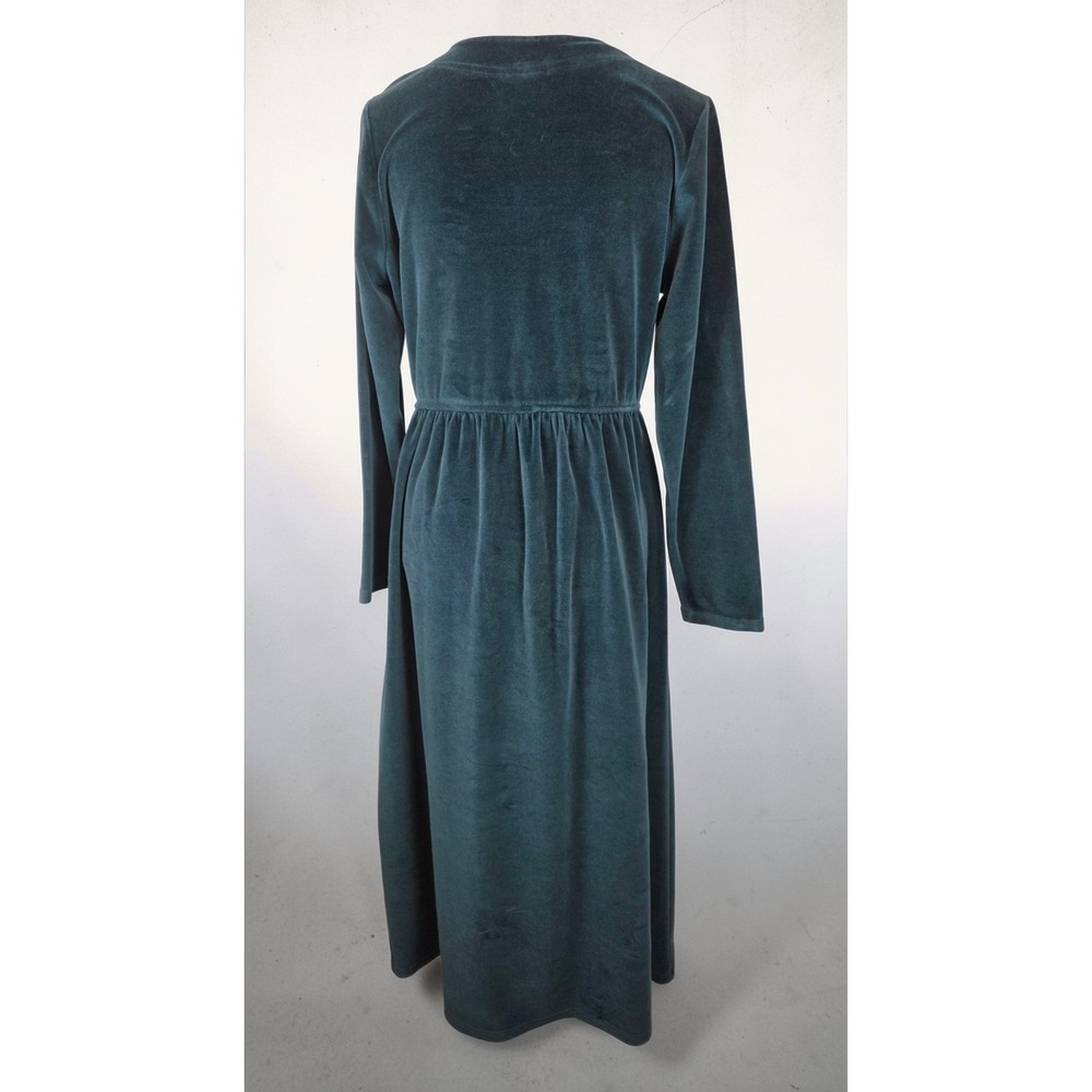 LL Bean vintage green velvet long-sleeve maxi dress estimate small - Picture 2 of 6